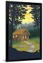 Cabin in the Woods-Lantern Press-Framed Art Print