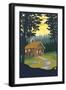 Cabin in the Woods-Lantern Press-Framed Art Print