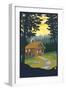 Cabin in the Woods-Lantern Press-Framed Art Print