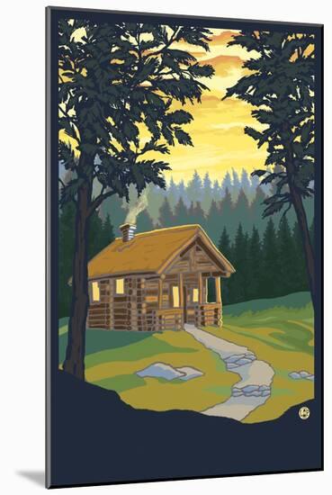 Cabin in the Woods-Lantern Press-Mounted Art Print