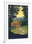 Cabin in the Woods-Lantern Press-Framed Art Print