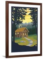 Cabin in the Woods-Lantern Press-Framed Art Print