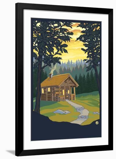 Cabin in the Woods-Lantern Press-Framed Art Print