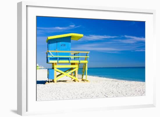 Cabin on the Beach, Miami Beach, Florida, USA-phbcz-Framed Photographic Print