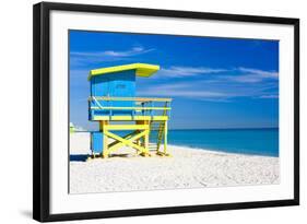 Cabin on the Beach, Miami Beach, Florida, USA-phbcz-Framed Photographic Print