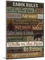 Cabin Rules On Wood,-Jean Plout-Mounted Giclee Print