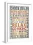 Cabin Rules Typography - Barnwood Painting-Lantern Press-Framed Art Print