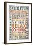 Cabin Rules Typography - Barnwood Painting-Lantern Press-Framed Art Print