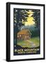 Cabin Scene - Black Mountain, North Carolina-Lantern Press-Framed Art Print