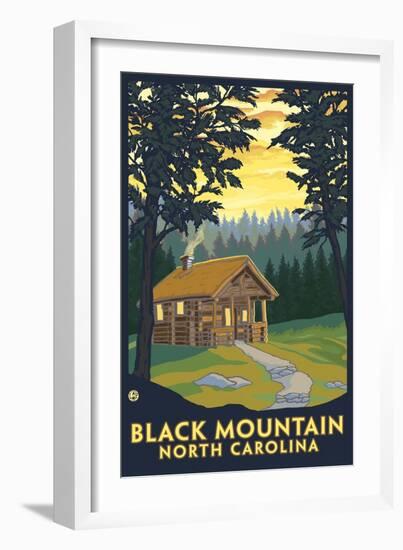 Cabin Scene - Black Mountain, North Carolina-Lantern Press-Framed Art Print