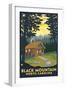 Cabin Scene - Black Mountain, North Carolina-Lantern Press-Framed Art Print