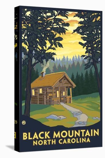 Cabin Scene - Black Mountain, North Carolina-Lantern Press-Stretched Canvas