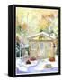 Cabin Snow-Jennifer Zsolt-Framed Stretched Canvas