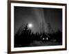 Cabin under Northern Lights and Full Moon, Northwest Territories, Canada March 2007-Eric Baccega-Framed Premium Photographic Print