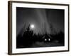 Cabin under Northern Lights and Full Moon, Northwest Territories, Canada March 2007-Eric Baccega-Framed Photographic Print