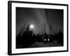 Cabin under Northern Lights and Full Moon, Northwest Territories, Canada March 2007-Eric Baccega-Framed Photographic Print