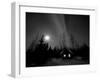 Cabin under Northern Lights and Full Moon, Northwest Territories, Canada March 2007-Eric Baccega-Framed Photographic Print