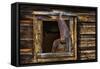 Cabin Window-Kathy Mahan-Framed Stretched Canvas