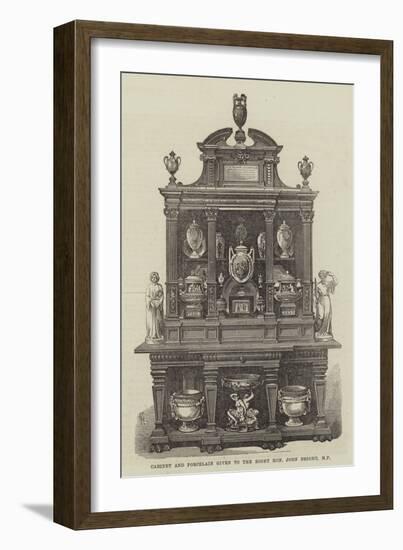 Cabinet and Porcelain Given to the Right Honourable John Bright-null-Framed Giclee Print