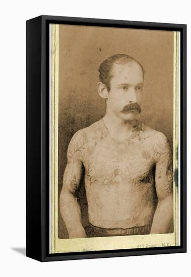 Cabinet Card of a Tattooed Man, C.1899-Charles Eisenmann-Framed Stretched Canvas