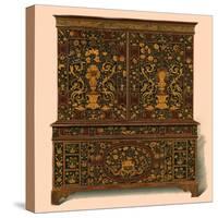 Cabinet press inlaid with marquetry, 1905-Shirley Slocombe-Stretched Canvas