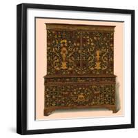 Cabinet press inlaid with marquetry, 1905-Shirley Slocombe-Framed Giclee Print