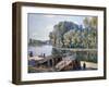 Cabins at the Loing Canal in Sunshine, 1896-Alfred Sisley-Framed Giclee Print