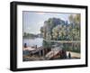 Cabins at the Loing Canal in Sunshine, 1896-Alfred Sisley-Framed Giclee Print