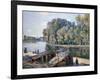 Cabins at the Loing Canal in Sunshine, 1896-Alfred Sisley-Framed Giclee Print