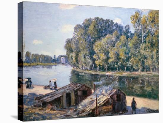Cabins at the Loing Canal in Sunshine, 1896-Alfred Sisley-Stretched Canvas