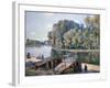 Cabins at the Loing Canal in Sunshine, 1896-Alfred Sisley-Framed Giclee Print