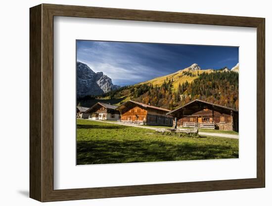 Cabins High in the Austrian Alps Fall Colors-Sheila Haddad-Framed Photographic Print
