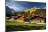 Cabins High in the Austrian Alps Fall Colors-Sheila Haddad-Mounted Photographic Print