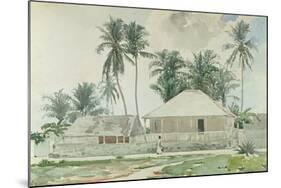 Cabins, Nassau, 1885-Winslow Homer-Mounted Giclee Print