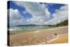 Cable Bay Waves Rolling in on the Golden Beach-null-Stretched Canvas