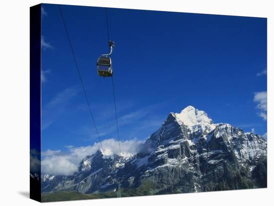 Cable Car and Mt Wetterhorn, Grindelwald, Bernese Oberland, Switzerland-Hans Peter Merten-Stretched Canvas