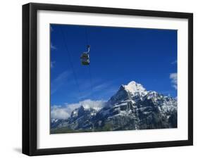 Cable Car and Mt Wetterhorn, Grindelwald, Bernese Oberland, Switzerland-Hans Peter Merten-Framed Photographic Print