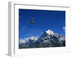 Cable Car and Mt Wetterhorn, Grindelwald, Bernese Oberland, Switzerland-Hans Peter Merten-Framed Photographic Print