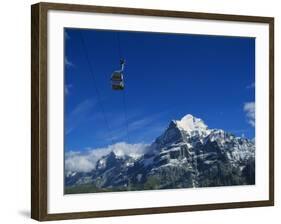 Cable Car and Mt Wetterhorn, Grindelwald, Bernese Oberland, Switzerland-Hans Peter Merten-Framed Photographic Print
