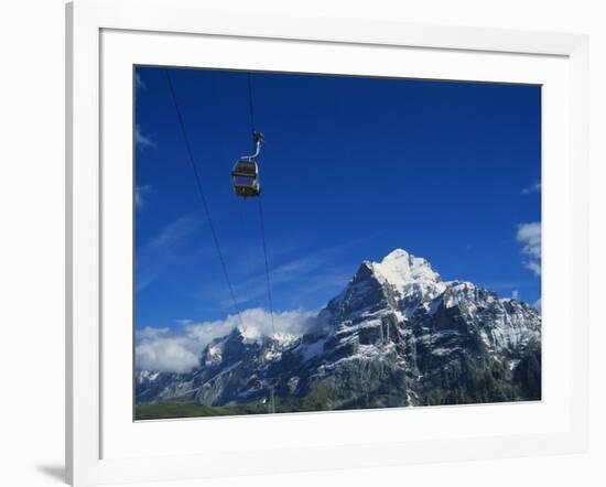 Cable Car and Mt Wetterhorn, Grindelwald, Bernese Oberland, Switzerland-Hans Peter Merten-Framed Photographic Print