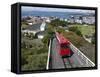 Cable Car and View over Wellington City and Harbour, North Island, New Zealand, Pacific-Nick Servian-Framed Stretched Canvas