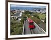 Cable Car and View over Wellington City and Harbour, North Island, New Zealand, Pacific-Nick Servian-Framed Photographic Print