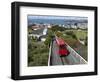 Cable Car and View over Wellington City and Harbour, North Island, New Zealand, Pacific-Nick Servian-Framed Photographic Print