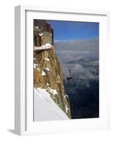 Cable Car Approaching Aiguille Du Midi Summit, Chamonix-Mont-Blanc, French Alps, France, Europe-Richardson Peter-Framed Photographic Print