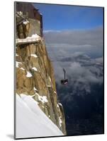 Cable Car Approaching Aiguille Du Midi Summit, Chamonix-Mont-Blanc, French Alps, France, Europe-Richardson Peter-Mounted Photographic Print