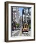 Cable Car Crossing California Street with Bay Bridge Backdrop in San Francisco, California, United-Gavin Hellier-Framed Photographic Print