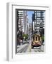 Cable Car Crossing California Street with Bay Bridge Backdrop in San Francisco, California, United-Gavin Hellier-Framed Photographic Print