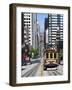 Cable Car Crossing California Street with Bay Bridge Backdrop in San Francisco, California, United-Gavin Hellier-Framed Photographic Print