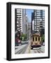 Cable Car Crossing California Street with Bay Bridge Backdrop in San Francisco, California, United-Gavin Hellier-Framed Photographic Print