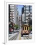 Cable Car Crossing California Street with Bay Bridge Backdrop in San Francisco, California, United-Gavin Hellier-Framed Photographic Print